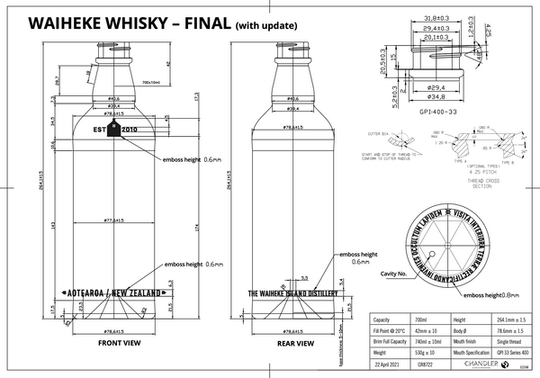 Our bespoke 700ml bottle design, a first look.